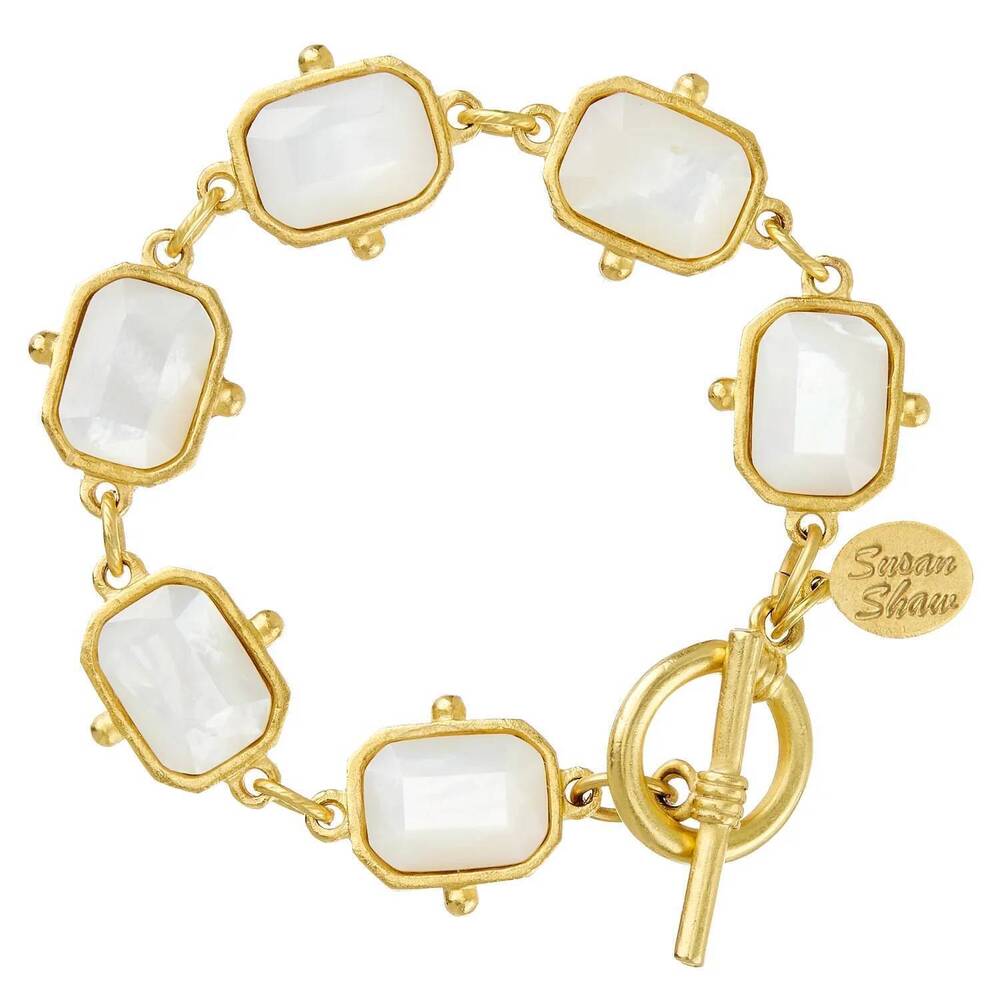 NEW SUSAN SHAW women's grace tennis bracelet in gold